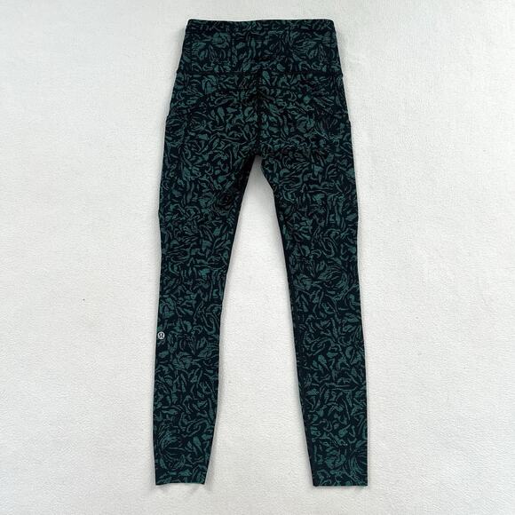 Lululemon Fast Free 7/8 Tight II Nulux 25” Thrive Viridian Green Black Pant 4 - Picture 10 of 10
